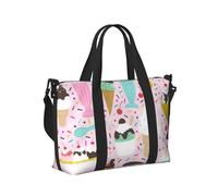Sweet Ice Cream Print Travel Hand Bag Women Men Shoulder Strap Tote for Weekend Getaway Gym Vacation