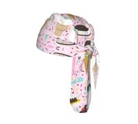 Sweet Ice Cream Printed Do Rag Cap, Quick Dry Mesh Cycling Cap Helmet Liner for Biking Running Hiking