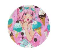 Sweet Ice Cream Prints Round Mouse Pad 1 PCS,Non-Slip Rubber Base Mousepad Mouse Mat for Laptop Computer Office 7.9 x 7.9 Inch