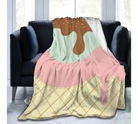Sweet Ice Cream Throw Blanket Super Soft Warm Bed Blankets for Couch Bedroom Sofa Office Car, All Season Cozy Flannel Plush Blanket Gifts for Girls Boys Kids Teens 50"x40"