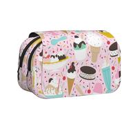 Sweet Ice Creamdouble Layer Pencil Case With Flip Top Big Pencil Bag High Storage Pen Case Pouch Stationery Organizer Makeup Bag For Boys Girls Teen College Students School Adults & Office Supplies