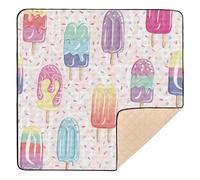 Sweet Ice Lolly Ice Cream Cute Foldable Baby Playmat for Indoor Outdoor Cozy Breathable Activity Entertainment Mat for Babies Infants Toddlers, 50'' x 50''