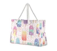 Sweet Ice Lolly Ice Cream Sturdy Shoulder Weekender with Side Pocketes Travel Duffel Bag Travel Essentials Beach Gifts Birthday Gifts for Women