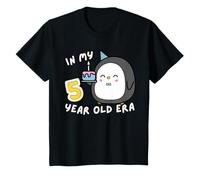 Sweet In My 5 Year Old Era Birthday Fun Cute Penguin Cake T-Shirt