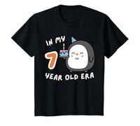 Sweet In My 7 Year Old Era Birthday Fun Cute Penguin Cake T-Shirt
