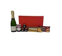 Sweet Indulgence Red Box Food Hamper with 37.5cl Gardet Champagne Brut