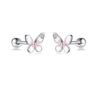 Sweet Insect Butterfly Screw Stud Earrings For Women Wedding Fine Jewelry