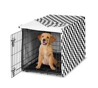 Sweet Jojo Designs 36in. Medium Dog Crate Cover (Black and White Gingham Checkered Plaid) Pet Cage, Kennel Covers (Vintage, Classic, Checkerboard, Geometric, Minimalist, Retro, Racing Flag, White)