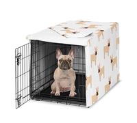 Sweet Jojo Designs 36in. Medium Dog Crate Cover (Frenchie) Pet Cage, Kennel Covers (French Bulldog, Puppy Dogs, Modern, Dog, Whimsical, Pet, Puppies, Cartoon, Minimalist Doggy)