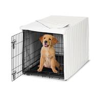 Sweet Jojo Designs 36in. Medium Dog Crate Cover (Grey and Beige Striped) Pet Cage, Kennel Covers (Taupe, Modern, Bold, Classic, Stripes, Contemporary, Minimalist, Geometric Lines)
