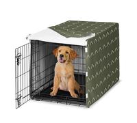 Sweet Jojo Designs 36in. Medium Dog Crate Cover (Hunter Green Boho Arrow) Pet Cage, Kennel Covers (White, Bohemian, Tribal, Southwest, Chevron, Geometric, Herringbone, Woodland)