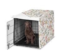 Sweet Jojo Designs 42in. Medium/Large Dog Crate Cover (Boho Vintage Floral) for Girls Pet Cage, Kennel Covers (Bohemian, Shabby Chic, Rose, Flower, Elegant, Wildflower, Farmhouse, Pink, Yellow, Green)
