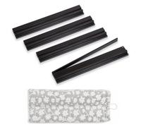 Sweet Jojo Designs Dark Black Wood Wooden Mahjong Racks with Pushers, Magnetic Mahjong Tile Pushers and Racks Set of 4 with Mahjong Rack Drawstring Bag, Beautiful Mahjong Accessories and Gifts (17in.)