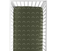 Sweet Jojo Designs Hunter Green Boho Arrow Boy or Girl Fitted Crib Sheet Baby or Toddler Bed Nursery - White Bohemian Tribal Southwest Chevron Geometric Herringbone Woodland Gender Neutral