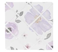 Sweet Jojo Designs Lavender Purple, Pink, Grey and White Fabric Memory Memo Photo Bulletin Board for Watercolor Floral Collection - Rose Flower