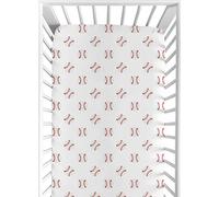 Sweet Jojo Designs Red and White Baby or Toddler Fitted Crib Sheet for Baseball Patch Sports Collection
