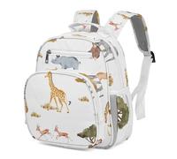 Sweet Jojo Designs Toddler Backpack for Girls, Kids Mini Backpacks for School, Jungle Animals, 12 in. x 9.5 in. x 4 in., Modern