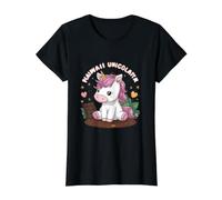 Sweet Kawaii Unicorn with Chocolate Value Graphic T-Shirt, Women, Black, M