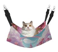 Sweet Land Cat Hammock for Cage Hanging Soft Pet Hammock Bed with Adjustable Straps and Metal Hooks Reversible Double Sided Hanging Bed Soft Sleeping Hammock for Cats