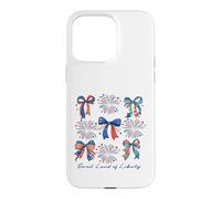 Sweet Land of Liberty Patriotic Bows Fireworks Case for iPhone 15 Pro Max