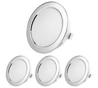 Sweet Led 4 x Flat Recessed Light 230 V IP44 - Recessed Furniture Light 3.5 W LED - Bathroom Light Recessed Spot Round - Ultra Flat Mini Wet Room Light - Furniture Recessed Spotlight - Chrome, Cool