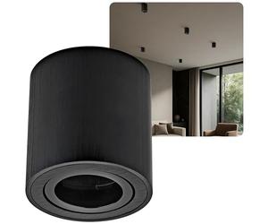 Sweet-led Surface Mounted Ceiling Light with GU10 Socket 230 V Aluminium Brushed Pivotable Ceiling Light Downlight Aluminium Round Black Aluminium