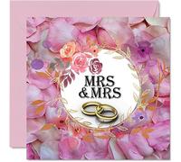 Sweet LGBT Gay Wedding Card - Petals Of Happiness - Happy Wedding Day Cards, Congrats Well Done Just Married Card, 145mm Marriage Greeting Cards for Couples