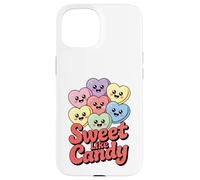 Sweet Like Candy Kawaii Valentines Day Candy Pastel Hearts Case for iPhone 15