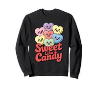 Sweet Like Candy Kawaii Valentines Day Candy Pastel Hearts Sweatshirt