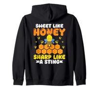 Sweet Like Honey Sharp Like A Sting Bee Quote Zip Hoodie