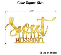 Sweet Little Blessing Cake Topper Acrylic 3mm Thick and Classy - 6" & 4.04" (WHITE)