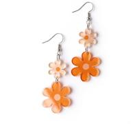 Sweet Little Earrings 2D Flat -Layer Creative Splicing Floral Drop Vintage Dopamine Style for Her