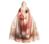 Sweet-Little-Piggy-Chomping Adult Witch Hooded Cape, Halloween Costume Hooded Cloak