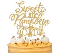 Sweet Little Pumpkin Cake Topper, Fall Baby Shower Cake Decor, A Little Pumpkin is on the Way, Fall Thanksgiving Halloween Baby’s 1st Birthday Baby Shower Party Decorations Supplies for Kids
