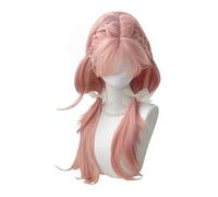 Sweet Lolita Wig Long Straight Wig with Bangs Synthetic Fiber Wigs for Women Japanese Style Kawaii Wigs (Light Pink)