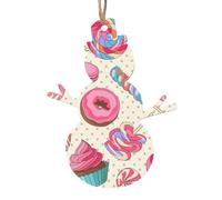Sweet Lollipop Cupcake 6pcs Wooden Christmas Tree Decorations Xmas Hanging Ornament Home Decor Gift Craft Diy Kid