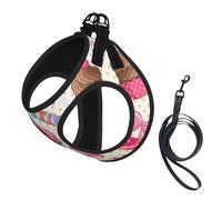 Sweet Lollipop Cupcake Print Harness Leash Set For Cat Dog, Reflective Adjustable Escape-Proof Vest Lead With Soft Breathable Mesh, For Small Pets And Kitten Puppy
