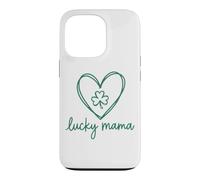Sweet Lucky Mama Shamrock Heart Sketch - Irish Mom Charm Case for iPhone 13 Pro