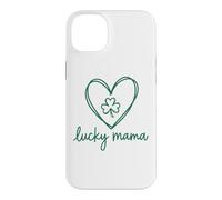 Sweet Lucky Mama Shamrock Heart Sketch - Irish Mom Charm Case for iPhone 14 Plus