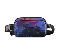 Sweet Male Lavender Cute Fanny Pack Waist Bag for Men Women Small Crossbody Shoulder Bag with Adjustable Strap for Travel Gym Work, Aesthetic Fighting Fish, One Size