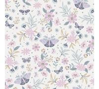 Sweet Meadow Pink Wallpaper Flowers Butterflies Botanical Stylish 10m Roll