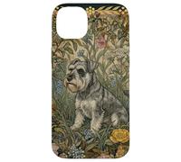 Sweet Miniature Schnauzer in Old English Garden Case for iPhone 14 Plus