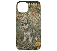 Sweet Miniature Schnauzer in Old English Garden Case for iPhone 15 Plus