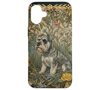 Sweet Miniature Schnauzer in Old English Garden Case for iPhone 16 Plus
