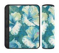 Sweet Mint Green Flowers 2 pcs seat Belt Cushion Shoulder Strap Stop seat Belt Cutting into Neck for Van forro para cinturon de segurida