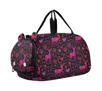 Sweet Mystery Deer Valentine Kids Duffel Bag with Shoes Compartment Large Capacity Overnight Weekender Carry On Travel Bag for School Practice, Sports, Travel bolsa de viaje para mujer