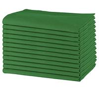 Sweet Needle - Pack of 12-100% Cotton Oversized Dinner Napkins 45 CM x 45 CM (18 IN x 18 IN), Green - Heavy weight fabric for daily use with Mitered corners finish, Green