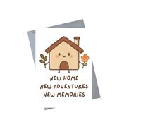 Sweet New Home Card Moving Adventures Cute House Design Wholesome Greeting Funny Blank Inside 5x7 Card with Envelope H13
