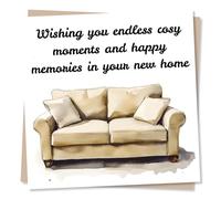 Sweet New Home Congratulations Card For Loved One - Cosy Sofa Moments - For Friend, Bestie, Colleague, Relative