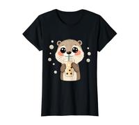 Sweet Otter Mag Bubble Tea Value Graphic T-Shirt, Women, Black, S